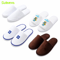 Chaussons jetables en polaire corail douce avec semelle EVA pour hôtels, spas et centres de villégiature – Vente en gros