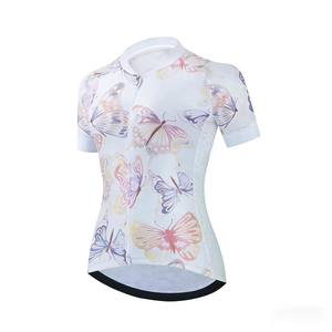 <b>Butterfly</b> Pattern Printed Fashionable Windproof Breathable Short <b>Sleeve</b> Cycling Jersey Quick Drying Top Cycling Wear for Women - Product Image 3