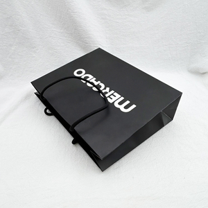 Tùy chỉnh sang trọng Ribbon xử lý các tông màu trắng mua sắm bao bì túi tùy chỉnh in túi giấy với logo riêng của bạn - Product Image 5