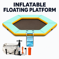 Plateforme flottante gonflable hexagonale personnalisée avec accessoires complets, quai flottant en maille à forte capacité de charge pour yacht et complexe hôtelier, vente en gros