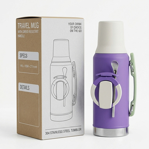 Termo de Acero Inoxidable de Doble Pared con Aislamiento al Vacío para Yerba <span class=keywords><strong>Mate</strong></span>, 1000 ml, Asa Resistente, Retención de Calor/Frío de 6 a 12 Horas - Product Image 1