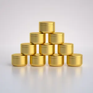 맞춤형 인쇄 로고 양초를 위한 금 금속 포장 주석 상자 1 온스 3 온스 4 온스 6 온스 8 온스 12 온스 양초 용 금속 용기 캔