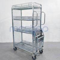 Échelle pliante pour camion avec filet métallique multicouche et chariot de magasinage d'entrepôt