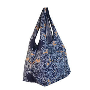 Grand sac de courses pliable réutilisable en tissu Oxford à motif floral, avec logo personnalisé imprimé, en polyester 190T 210D, sac de rangement pliable - Product Image 6