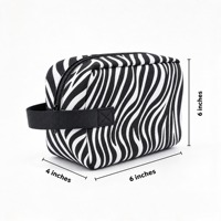 Pochette de maquillage personnalisée imprimée zèbre, élégante trousse de rangement cosmétique, étui de voyage durable pour les essentiels de beauté