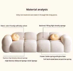 Canapé Netflix Jelly Luxe Léger Maison Crème Vent Canapé Salon Rangée Droite Tissu Technologique Combinaison de Canapés - Product Image 6