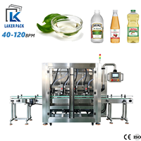 Machine de remplissage automatique à 4 têtes pour liquides (vinaigre, eau, jus) et ligne d'emballage de bouteilles