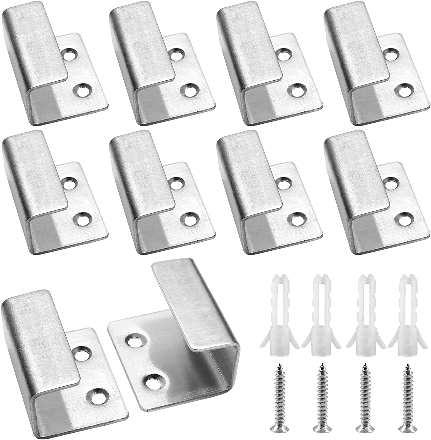 Coufce Lot De 8 Supports De Carrelage En Acier Inoxydable De 15 Mm, Support En U Noir, Crochets De Montage Mural Robustes Utilitaires Pour Tableau D' Affichage, Céramique