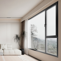 Ventana Abatible de Aluminio con Sistema de Rotura de Puente Térmico, Aislamiento Acústico y Térmico Integrado, Tamaño Personalizado para Proyectos de Construcción