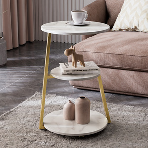 Tavolino da caffè in marmo rovere nordico divano di lusso con <span class=keywords><strong>Set</strong></span> laterale moderno da soggiorno tavolo tondo per caffè in acciaio - Product Image 2