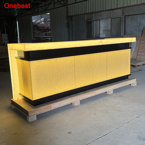 Banconi Cassa Illuminati a LED di Lusso per Night Club e <span class=keywords><strong>Bar</strong></span>, Bancone a U per Hotel, Cocktail <span class=keywords><strong>Bar</strong></span> con Piano in Corian - Product Image 4