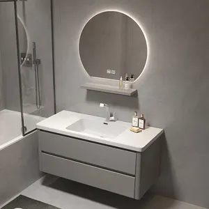 Round LED Backlit Illuminated Mirror with Anti Fog Function Wall Mounted Makeup Vanity Bathroom Cabinet