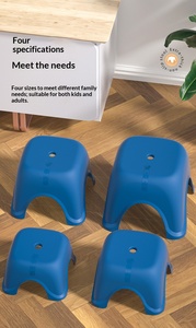 Taburete Pequeño de Plástico Grueso, Moderno y Portátil, Apilable, Antideslizante, para Hogar, Adultos, Niños, Dormitorio, Baño, Ducha, Cuadrado - Product Image 3