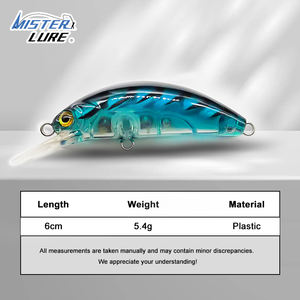 Umpan Pancing MISTER LURE Air Tawar 5.4g 6cm Crank Bait dengan Triple Hook untuk Ikan Trout dan Bass, Umpan Permukaan Air, Minnow - Product Image 3