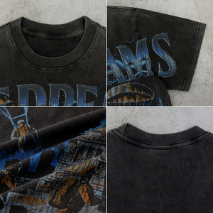 Camiseta Gráfica Extra Grande con Lavado Vintage para Hombre, Ropa Urbana |   Camiseta Retro con Estampado <span class=keywords><strong>de</strong></span> la Estatua <span class=keywords><strong>de</strong></span> la Libertad y Estampado Personalizado - Product Image 4