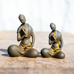 รูปปั้นพระพุทธรูปแบบเรียบง่ายสำหรับทำพิธีชงชาเพื่อความสงบสุขรูปปั้นพระพุทธรูปจีนโบราณแบบ<span class=keywords><strong>ชา</strong></span>วเอเชีย - Product Image 3
