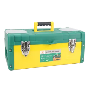 กล่องอุปกรณ์14 "/16"/19 ",กล่องเก็บอุปกรณ์ในครัวเรือนเหล็กแบบพกพาและพลาสติกช่างไฟฟ้ากล่องซ่อมมัลติฟังก์ชั่น