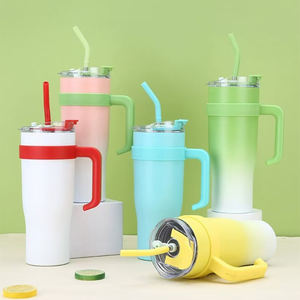 Nouvelle conception, tasse à café à double paroi en acier inoxydable, 40 oz, gobelet isotherme de voyage avec poignée - Product Image 3