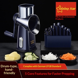 Pemotong Sayur Multifungsi Starlight Bahan ABS/PC, Parutan Manual, Pengiris, Pencacah Kentang, Mudah Dibersihkan untuk Rumah Tangga - Product Image 1