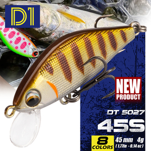 Leurre Minnow coulant 45 mm 4g, micro-appât artificiel dur, wobbler avec hameçon d'origine pour la pêche à la <span class=keywords><strong>truite</strong></span>, au bar et en ruisseau - Fabricant - Product Image 1