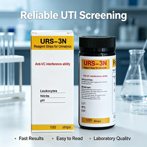 Bandelettes de test <span class=keywords><strong>urinaire</strong></span> URS-3N UTI, 3 paramètres : leucocytes, nitrites, <span class=keywords><strong>pH</strong></span>, bandelettes de test d'analyse d'urine, bandelettes de test d'infection des voies urinaires - Product Image 1