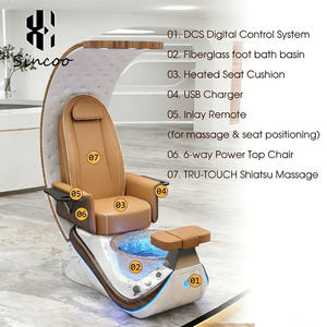 Sillón de Pedicura Eléctrico de Lujo Color Rosa con Lavabo de Acrílico, Bomba de Drenaje, Luces de Colores y Masaje de Pies para Salón de Uñas - Product Image 3