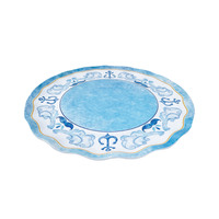 Assiette en mélamine océanique ancre nautique personnalisable en gros-assiette ronde bleue blanche pour la décoration de table