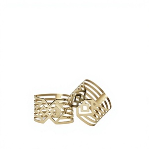 Elegante anillo de servilleta de aluminio para mesa de banquete moderna, decoración para fiestas de boda y recepciones. - Product Image 1