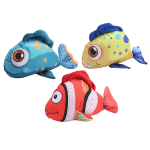 Jouet pour chien personnalisé durable, amusant et interactif, en forme de poisson de mer, jouet à mâcher qui couine, jouet en peluche rembourré - Product Image 1