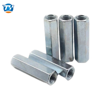 Écrou de raccordement hexagonal long métrique M6 M8 M10 M12 M16 M20 en acier au carbone galvanisé et acier inoxydable 304 pour plomberie