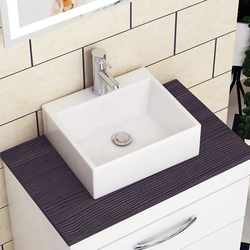 Lavabo in ceramica lavabo piano lavabo bagno quadrato lavabo lavabo rettangolare in ceramica bagno lavandini per il bagno