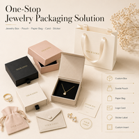 Boîte à bijoux rigide en carton premium SHINY avec autocollants découpés pour la distribution de pendentifs haut de gamme