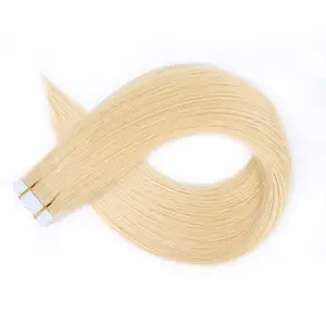 Wholesale 613# PU Tape Hair Extensions Double Wefted Virgin Human Hair Cuticles Aligned Tape Hair Weft For Black and White Women