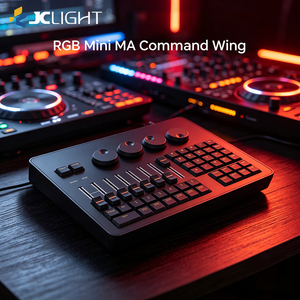 Console d'éclairage de scène compatible MA2 Command Wing 2048CH DMX512 USB pour <span class=keywords><strong>GrandMA2</strong></span> OnPC, 45 boutons, 8 faders, entièrement en aluminium - Product Image 1