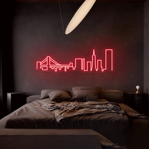 Letrero de Neón Personalizado con Diseño Gratuito para Venta al por Mayor y Dropshipping, Letrero LED Artístico con el Horizonte de <span class=keywords><strong>San</strong></span> <span class=keywords><strong>Francisco</strong></span> para Vendedores de Etsy - Product Image 1