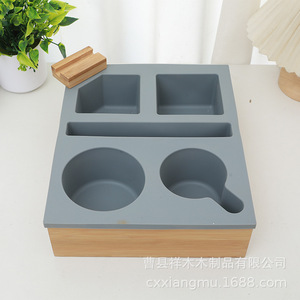 Caja de almacenamiento de silicona suave para escritorio de madera, 29,6x24,6x7,5 cm, con compartimentos para organización de escritorio de oficina - Product Image 4
