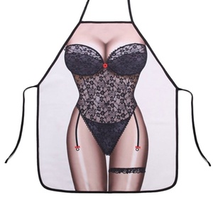 Tablier de cuisine sans manches pour <span class=keywords><strong>femme</strong></span>, motif drôle 'Naked BBQ Party', confortable pour la cuisine et le service - Product Image 1