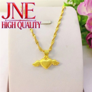 Collier pour femme en or de rivière du Vietnam, en forme de cœur. Petit pendentif ange Bouddha <span class=keywords><strong>Xiaoxiao</strong></span> pour femme, 4 pendentifs élégants et tendance - Product Image 4