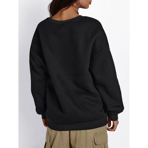Fleece Sherpa Lined <b>Sweatshirt</b> <b>Women</b> Regular Length Crewneck Pullover Breathable 100% Polyester Winter Wear - Product Image 4