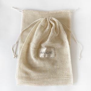 Sacchetti per la spesa in cotone a rete con coulisse, personalizzabili con etichetta del marchio, all'ingrosso - Product Image 2