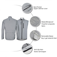 Veste de cyclisme réfléchissante argentée personnalisée Darevie pour femmes et hommes, manches longues, vestes de vélo, manches amovibles, gilet de vélo