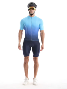 Vêtements de cyclisme sur route personnalisés pour sports de plein air, à manches courtes, avec cordon de serrage à la taille pour évacuer la transpiration, couleur dégradée - Product Image 3