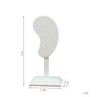 Support de présentation créatif pour boucles d'oreilles en cuir, velours et lin, en forme d'oreille, avec 8 trous