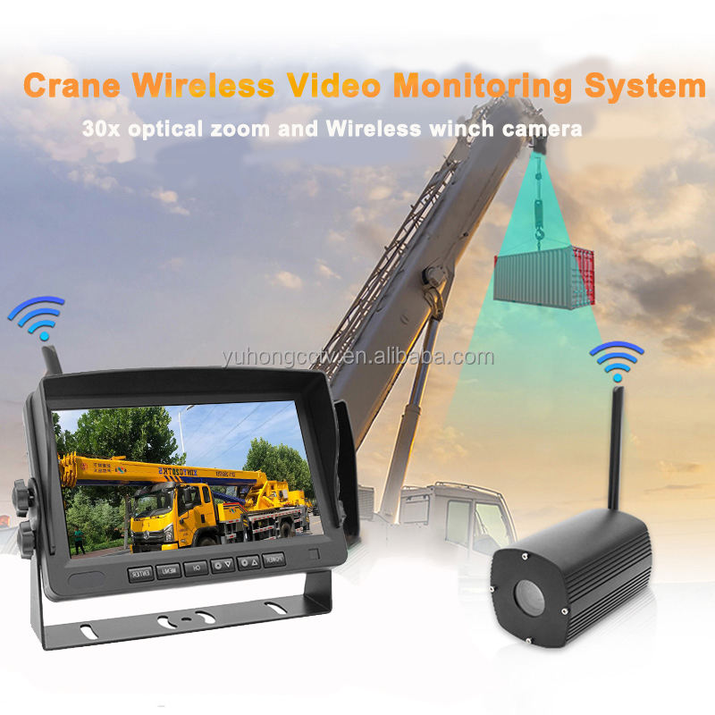 10 Inch Dual Lens 30X Zoom Camera Crane Wireless Monitoring System and  Crane Truck Wireless Camera Monitoring System