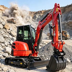 Mini-excavatrice de nouvelle conception, moteur 3,5 tonnes, pour travaux de construction et jardinage, cabine fermée, excavatrice sur chenilles avec - Product Image 1
