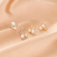 Boucles d'oreilles à clip en argent S925 avec perle artificielle, style coréen, bijoux pour femmes