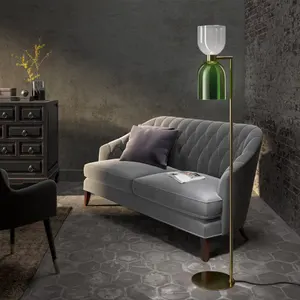 New Design Green Glass Diffusers Antique Bed Side Bedroom Lighting Led Floor Lamp