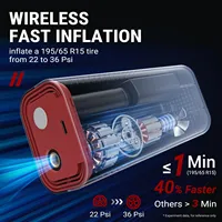 Wireless 6000mAh 150PSI Portable Car Compressor Pump Dual Screen Display Tire Inflator ABS Material Cordless for Car