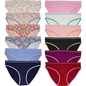 Paquete de 12 bragas de bikini FOXA para mujer, ropa interior elástica de talle bajo, transpirable, de nailon y spandex - Product Image 6
