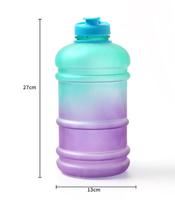 Bouteille d'eau sportive en plastique dégradé de 2,2 L (74 oz) avec poignée givrée, réutilisable pour vélo